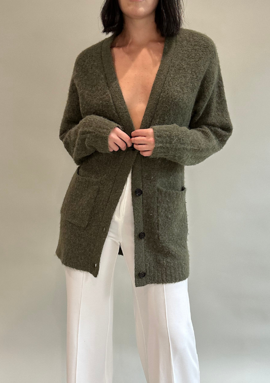 Rails Green Oversized Wool Cardigan