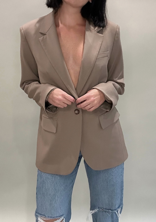 Babaton Oversized Taupe Structured Blazer