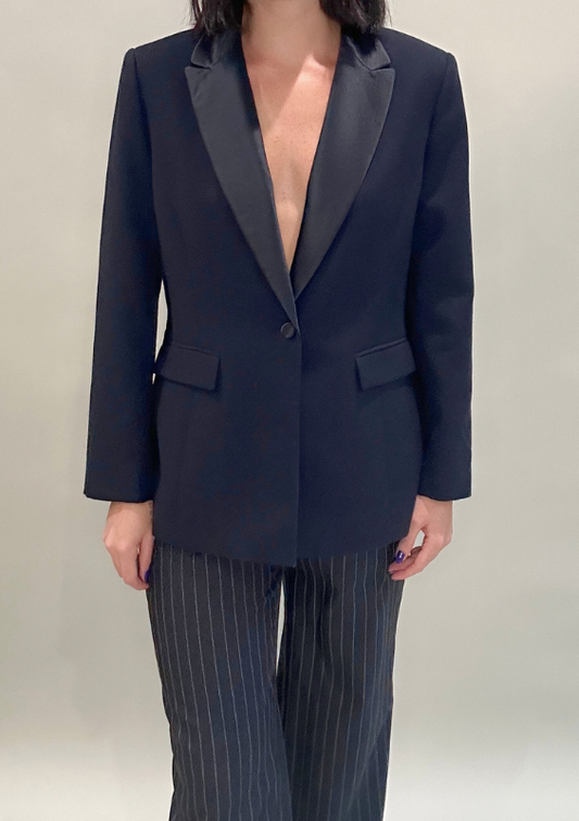 Vintage Navy Blue Tuxedo Blazer