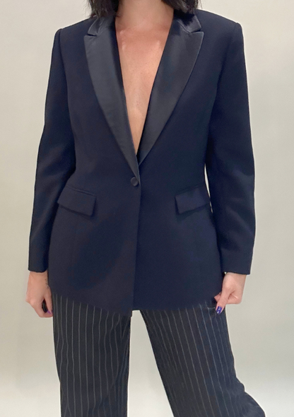 Vintage Navy Blue Tuxedo Blazer