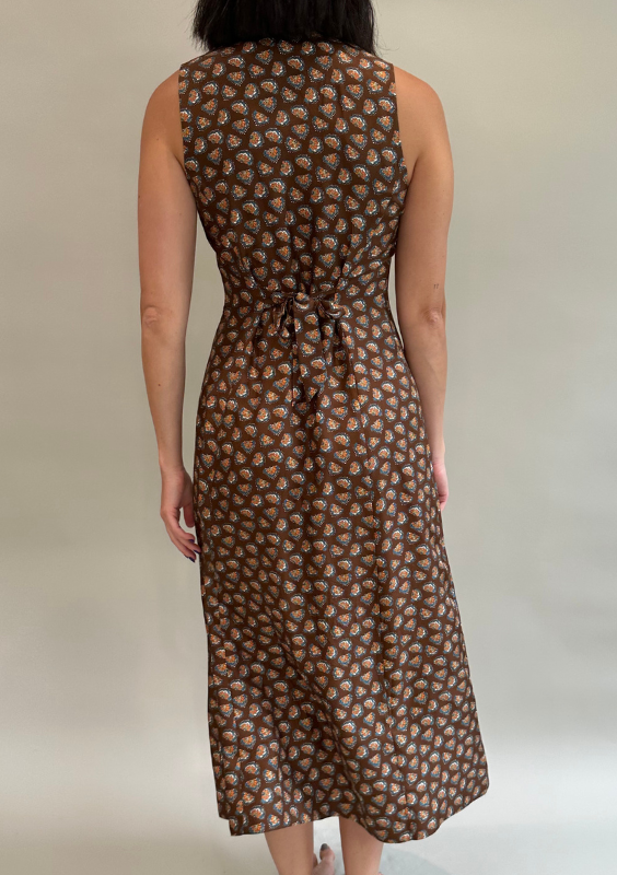 Doen Brown Button Patterned Dress