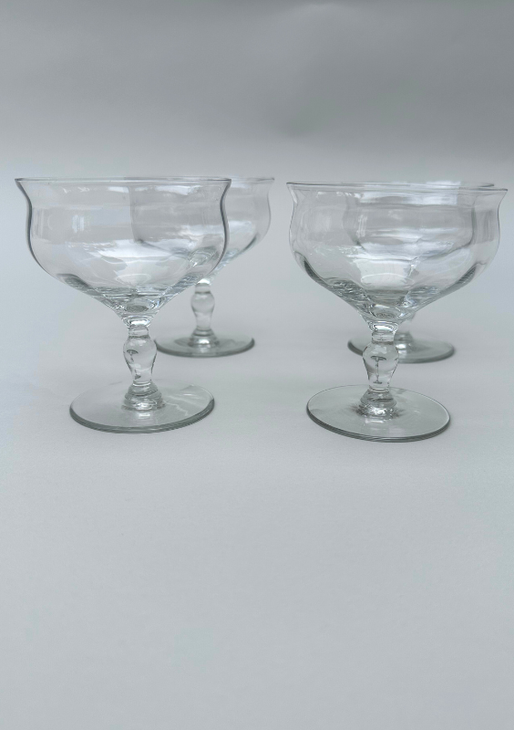 Vintage Cocktail Coupe Glassware Set of 4