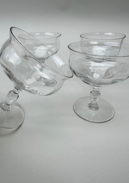 Vintage Cocktail Coupe Glassware Set of 4