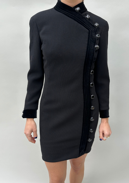 Vintage Valentino Long Sleeve Button Dress