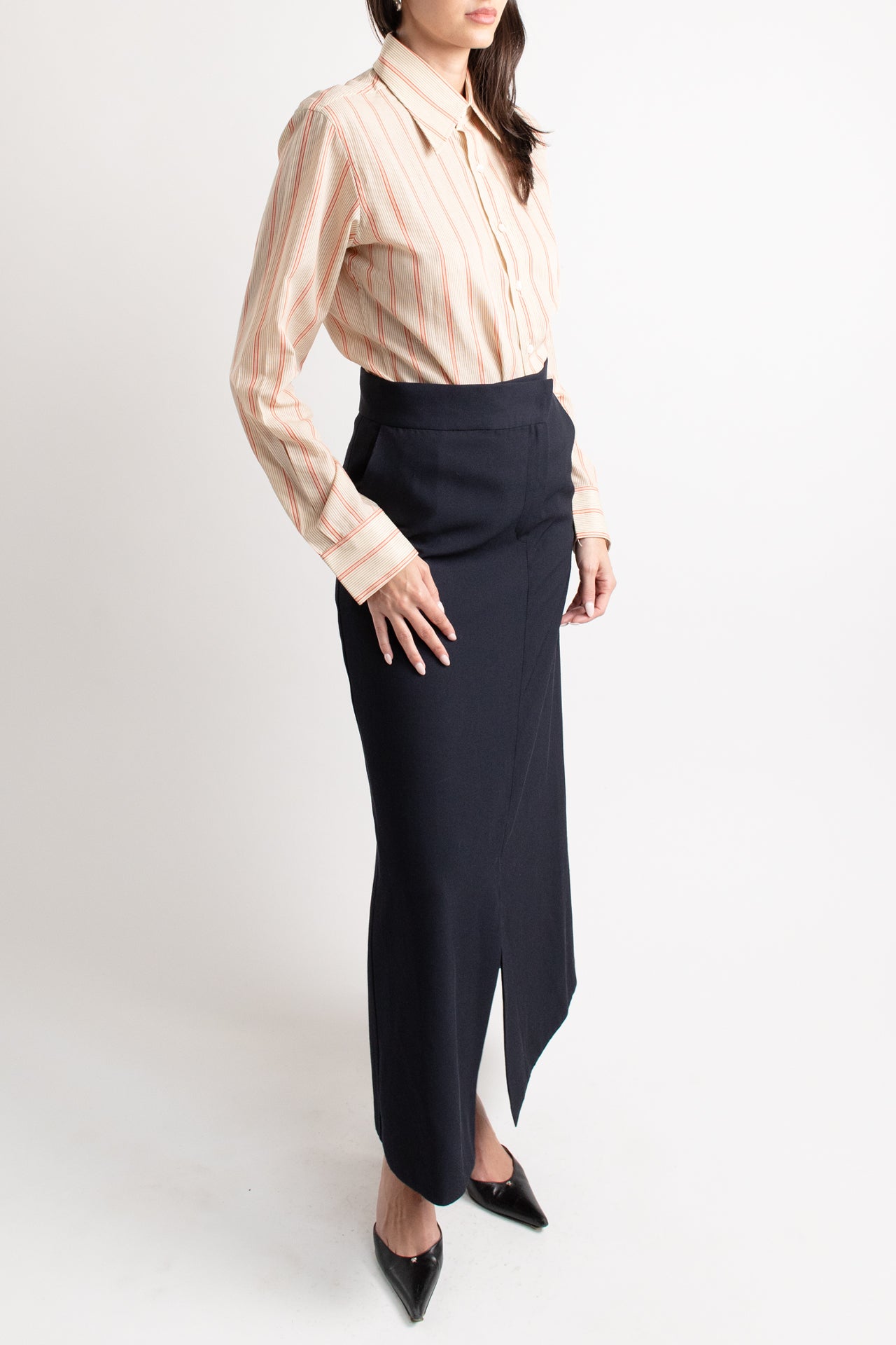 Raben Saloner Navy Blue Maxi Skirt