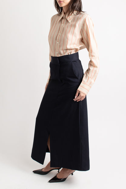 Raben Saloner Navy Blue Maxi Skirt