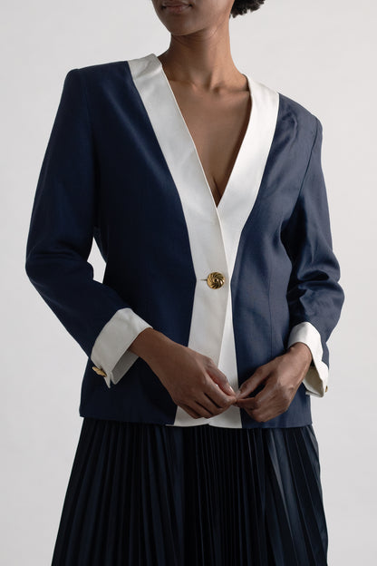 Givenchy Vintage Blue & White Blazer