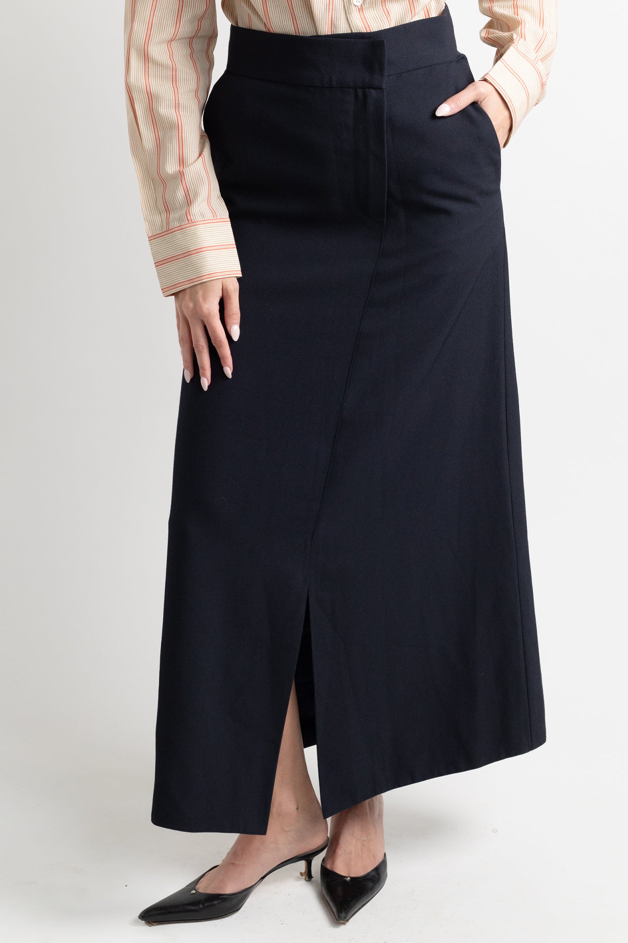 Raben Saloner Navy Blue Maxi Skirt