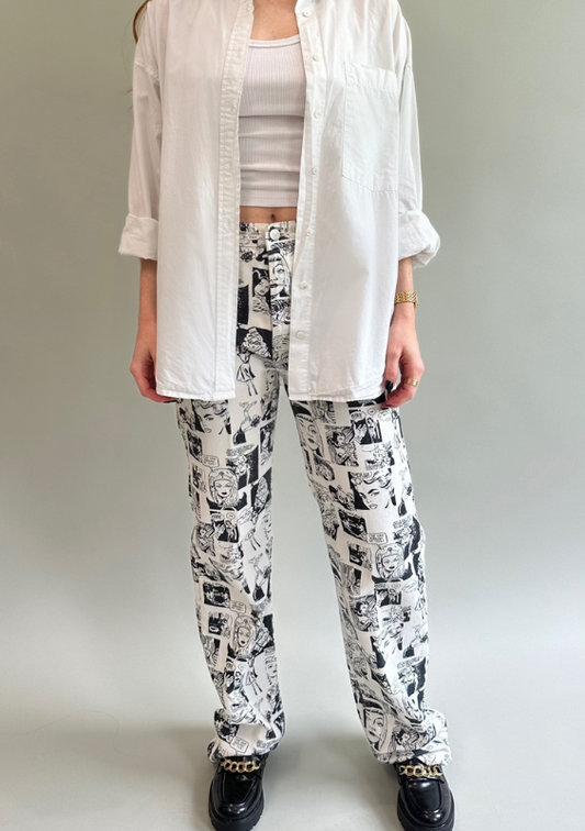 Reformation Printed Straight Leg Jeans