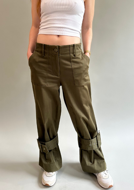 Alexis Cargo Pants with Buckles on Lower Legs