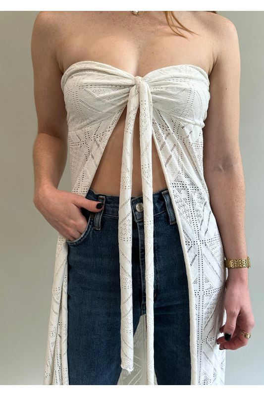 Alexis Strapless Crochet Tie Top