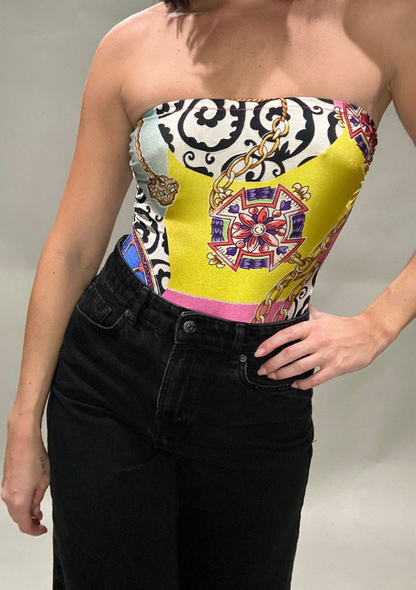 Vintage Baroque Tube Top Bodysuit