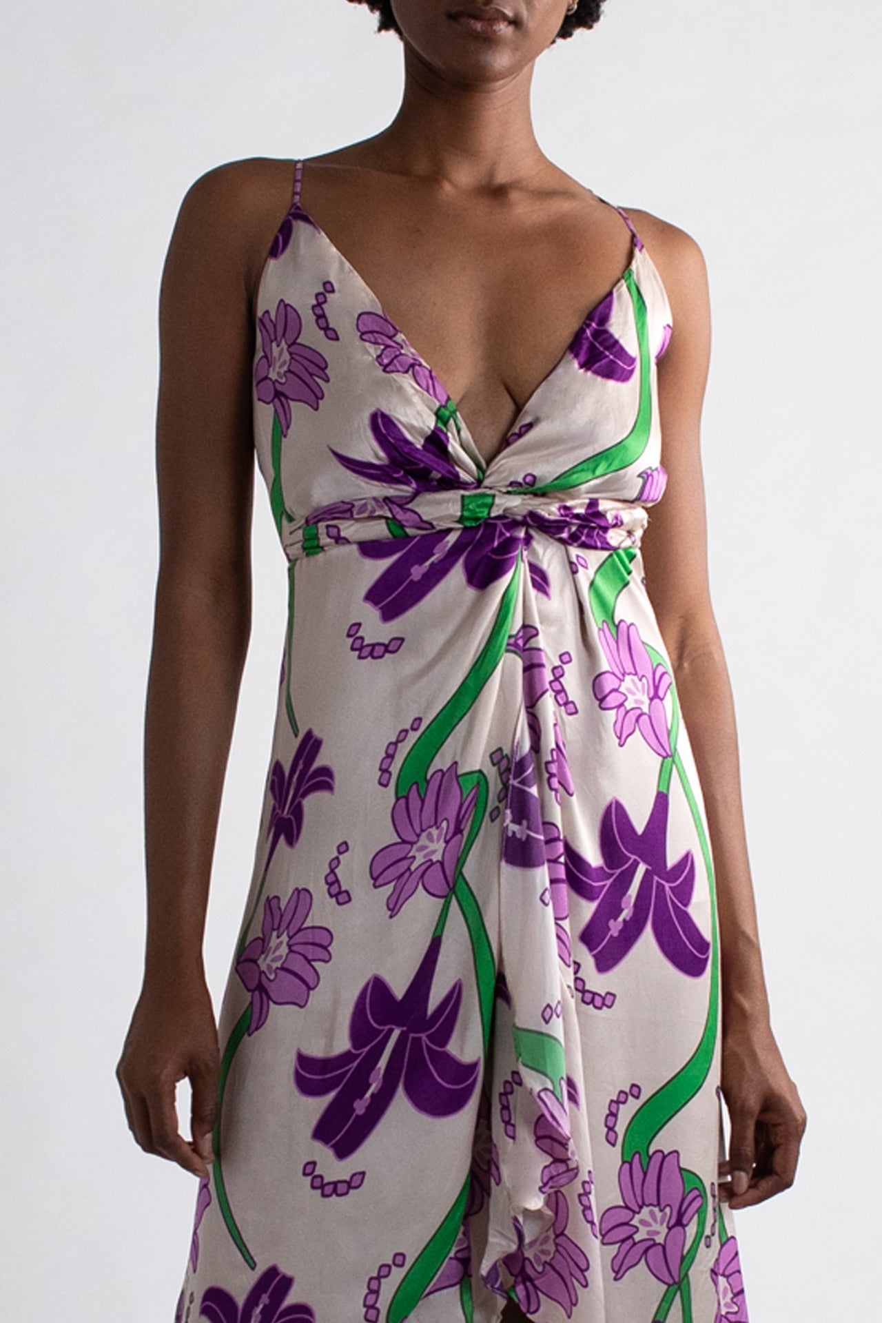 Purple & Green Floral Dress The Archive Project Purple & Green Floral Dress The Archive Project