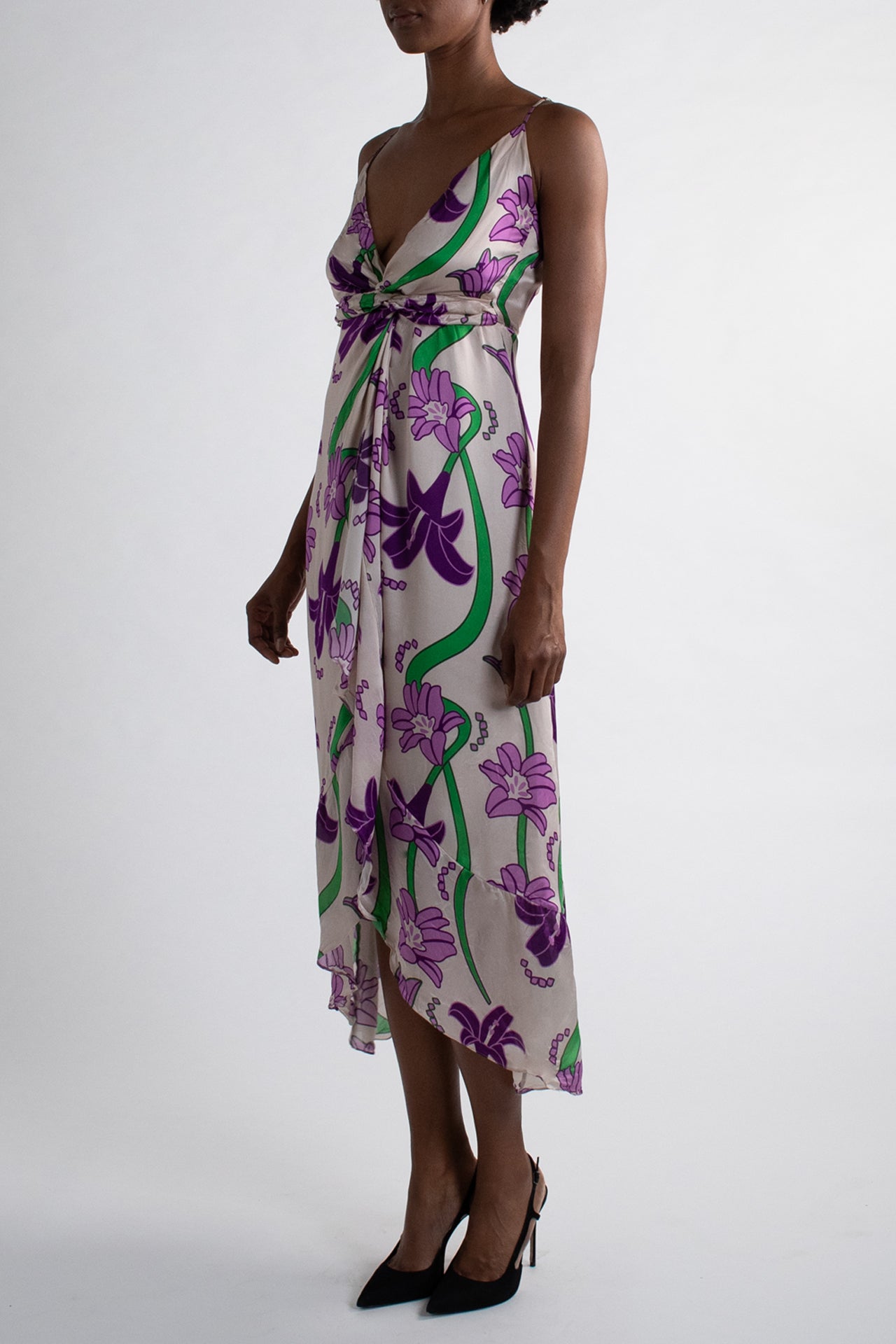 Purple & Green Floral Dress The Archive Project Purple & Green Floral Dress The Archive Project
