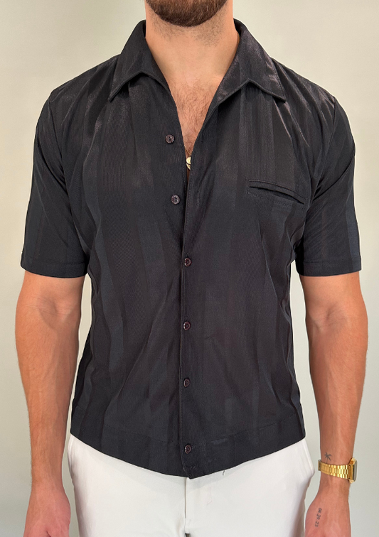 Vintage Alan Stuart Black Short Sleeve Button Down