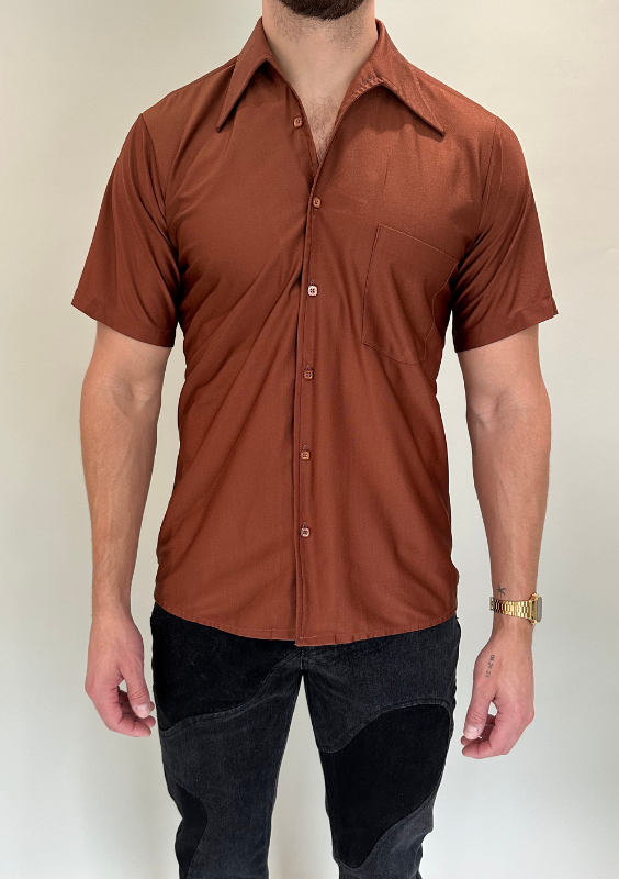 Vintage Copper Short Sleeve Button Down