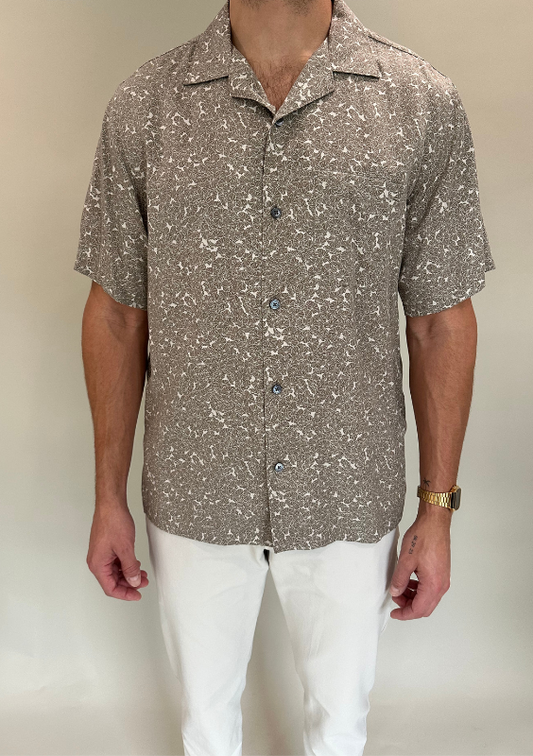 Theory Floral Short Sleeve Button Down