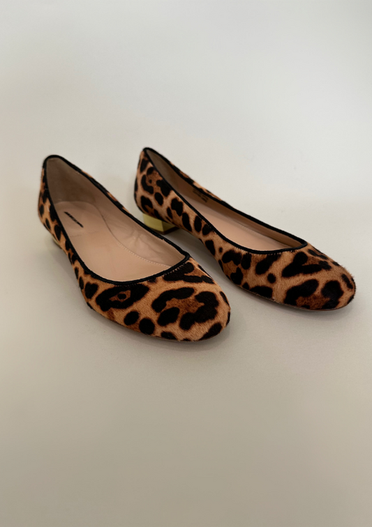 J Crew Leopard Pony Hair Ballet Flats