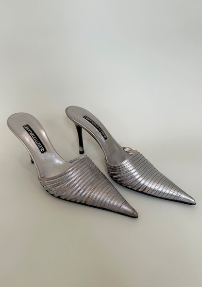 Vintage Gianmarco Lorenzi Silver Point Toe Heels