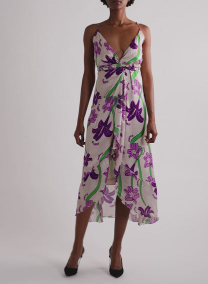 Purple & Green Floral Dress