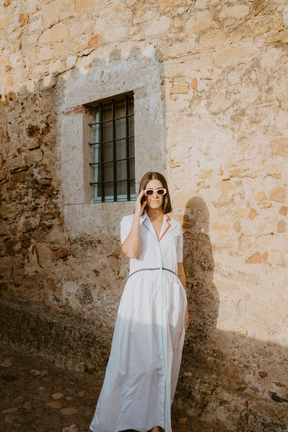 Rosie Assoulin White Collared Maxi Dress