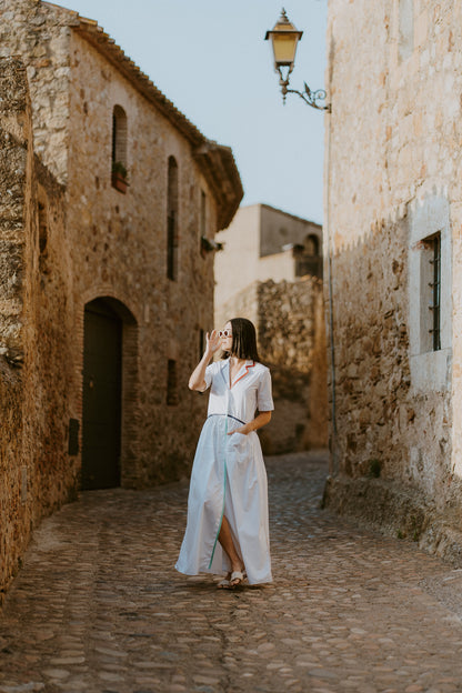 Rosie Assoulin White Collared Maxi Dress